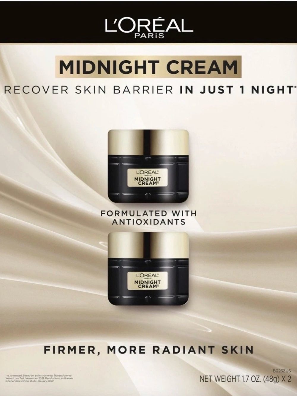 L'Oreal Midnight Cream - Black & Gold Luxe Night Moisturizer set of 2 new